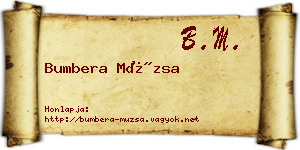 Bumbera Múzsa névjegykártya